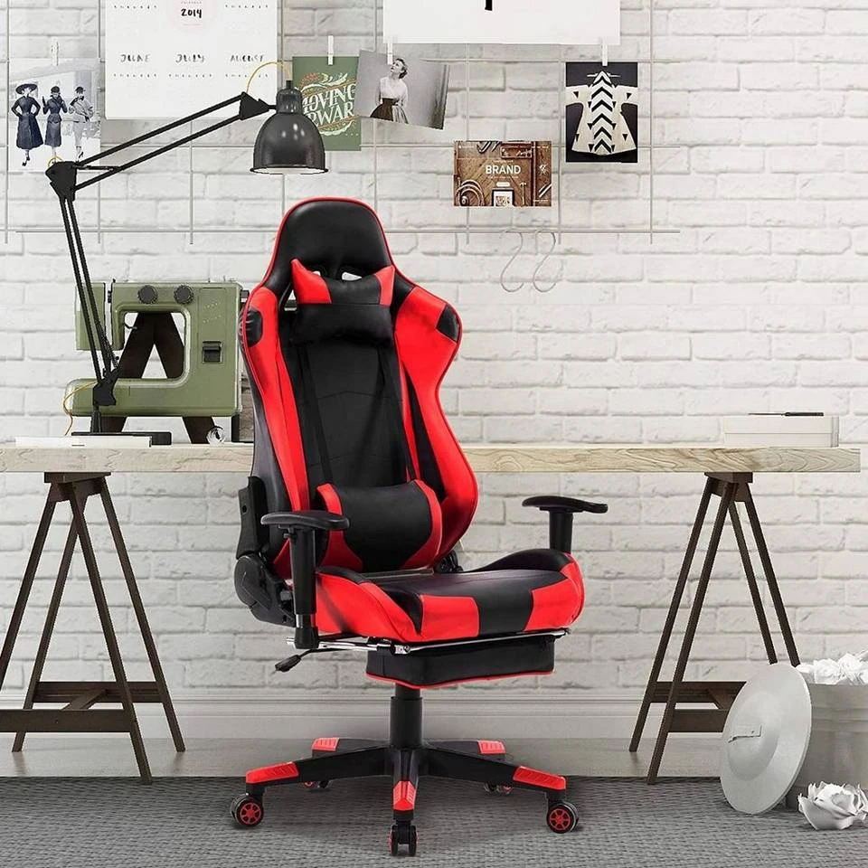 EUGAD Gaming Chair, Bürostuhl Schreibtischstuhl, Kunstleder, mit Ledenkissen Kopfstütze einstellbaren Armlehnen Weiß Grau, Rot, Weiß 15 EUGAD Gaming Chair, Bürostuhl Schreibtischstuhl, Kunstleder, mit Ledenkissen Kopfstütze einstellbaren Armlehnen Weiß Grau, Rot, Weiß – Bild 15