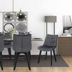 EUGAD Esszimmerstuhl (2 Stück), Wohnzimmerstuhl mit Rückenlehne, Polsterstuhl Küchenstuhl Weich Samt und Holz für ESS- und Wohnzimmer Schwarz Dunkelgrau, Dunkelgrün, Rosa 46 EUGAD Esszimmerstuhl (2 Stück), Wohnzimmerstuhl mit Rückenlehne, Polsterstuhl Küchenstuhl Weich Samt und Holz für ESS- und Wohnzimmer Schwarz Dunkelgrau, Dunkelgrün, Rosa -Eugad Möbel Einkaufen 5fcc0009 92c3 4d05 926e ab23923f1361