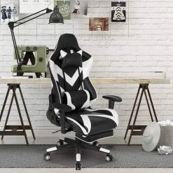 EUGAD Gaming Chair, Bürostuhl, Gaming Stuhl, Kunstleder, mit einstellbaren Armlehnen Rot Blau, Schwarz, Weiß 50 EUGAD Gaming Chair, Bürostuhl, Gaming Stuhl, Kunstleder, mit einstellbaren Armlehnen Rot Blau, Schwarz, Weiß -Eugad Möbel Einkaufen 61e08ce5 a27c 5381 b46a 74741f08936c