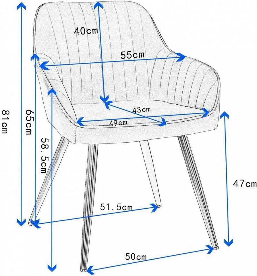 EUGAD Polsterstuhl (Set, 1 Stück), Esszimmerstuhl Küchenstuhl Samt, mit goldener Metallbeinen Blau, Bordeaux, Dunkelgrau, Dunkelgrün, Hellgrau, Rosa, Schwarz 44 EUGAD Polsterstuhl (Set, 1 Stück), Esszimmerstuhl Küchenstuhl Samt, mit goldener Metallbeinen Blau, Bordeaux, Dunkelgrau, Dunkelgrün, Hellgrau, Rosa, Schwarz – Bild 44