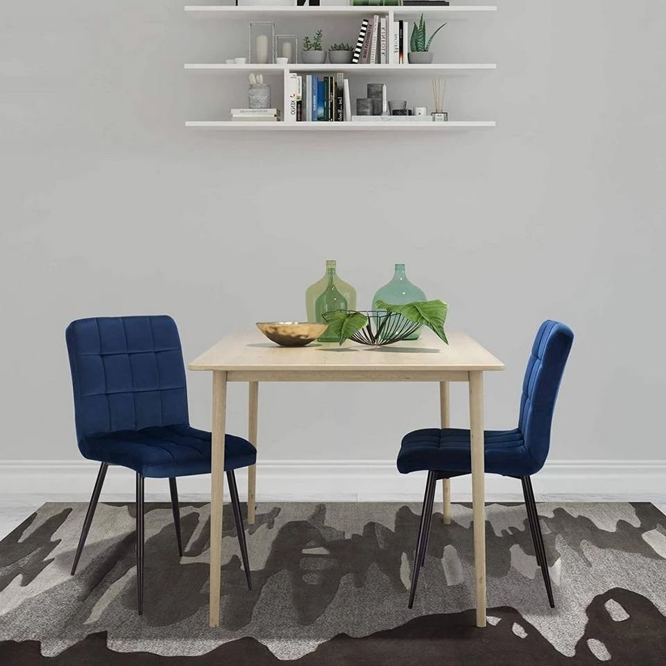 EUGAD Esszimmerstuhl (4 Stück), Polsterstuhl Wohnzimmerstuhl Samtstuhl Sessel mit Rückenlehne, Metallbeine, Sitzfläche aus Samt, Blau Creme, Dunkelgrau, Hellgrau, Rosa 2 EUGAD Esszimmerstuhl (4 Stück), Polsterstuhl Wohnzimmerstuhl Samtstuhl Sessel mit Rückenlehne, Metallbeine, Sitzfläche aus Samt, Blau Creme, Dunkelgrau, Hellgrau, Rosa – Bild 2