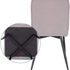 EUGAD Esszimmerstuhl (2 Stück), Küchenstuhl Polsterstuhl, mit Rückenlehne, Metallbeine, Sitzfläche aus Leinen, Dunkelgrau Dunkelgrau | Dunkelgrau, Hellgrau | Hellgrau -Eugad Möbel Einkaufen 646560f6 ab56 4146 84d9 5767fd3de275