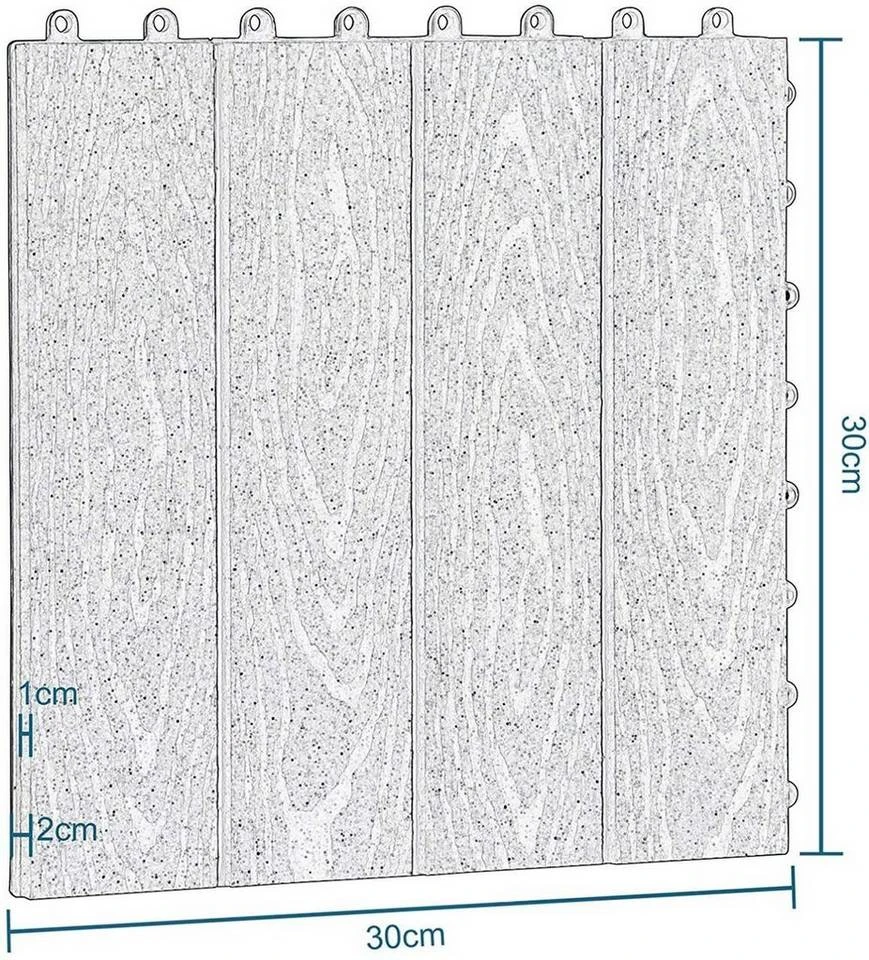 EUGAD WPC-Fliesen, WPC Fliesen Klickfliesen in Holzoptik 22 Stücke für 2m² Hellgrau Anthrazit, Braun, Coffee 3 EUGAD WPC-Fliesen, WPC Fliesen Klickfliesen in Holzoptik 22 Stücke für 2m² Hellgrau Anthrazit, Braun, Coffee – Bild 3