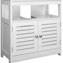 Eugad Möbel Einkaufen 36 EUGAD Waschbeckenunterschrank Badezimmerschrank Unterschrank Waschtisch Badschrank mit 2 Türen mit Ablage 60x30x60 cm Weiß