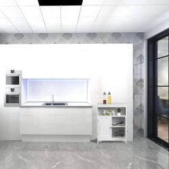 EUGAD Badkommode, Badschrank Beistellschrank, mit Doppeltür, 3 Fächern, MDF, Weiß -Eugad Möbel Einkaufen 680493d4 7c04 5e25 b76c 7e25c7e0a7ae