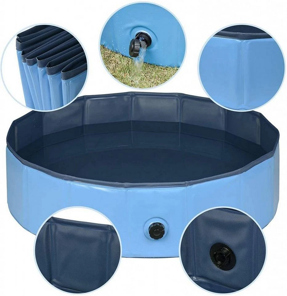 EUGAD Planschbecken, Hundepool Swimmingpool für Hunde Katzen blau 4 EUGAD Planschbecken, Hundepool Swimmingpool für Hunde Katzen blau – Bild 4