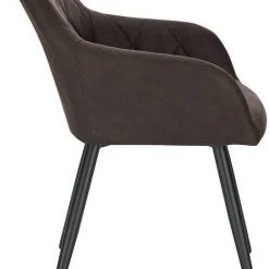 EUGAD Esszimmerstuhl (1 Stück), Wohnzimmerstuhl aus Stoff, Polsterstuhl mit Armlehnen und Rückenlehne, Gestell aus Metall Anthrazit, Braun, Grau -Eugad Möbel Einkaufen 686187d4 5915 5ef5 bbea c84885ec8337