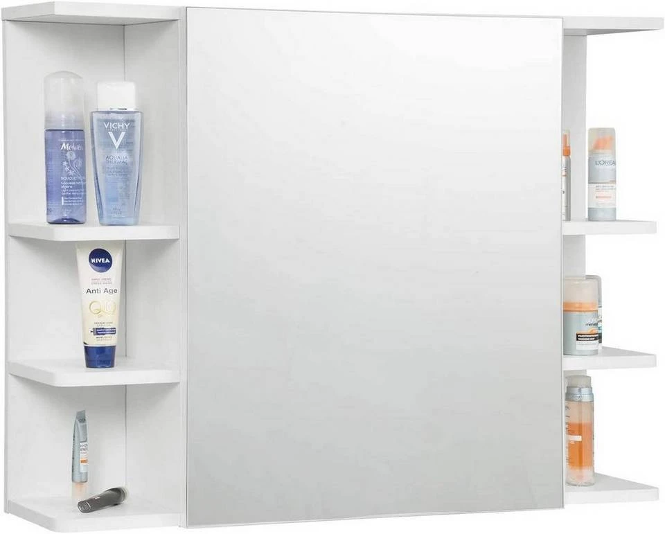 EUGAD Spiegelschrank Badezimmerspiegel Hängeschrank mit 8 Ablagen mit Tür Weiß 9 EUGAD Spiegelschrank Badezimmerspiegel Hängeschrank mit 8 Ablagen mit Tür Weiß – Bild 9