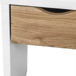 EUGAD Schminktisch, mit Hocker einem große Spiegel und 3 großen Schubladen Weiß-Eiche Eiche-Wei&szlig;, Wei&szlig;, Wei&szlig;-Eiche -Eugad Möbel Einkaufen 68a430ee 472b 5225 a9fc 9e5d9cb80a0f