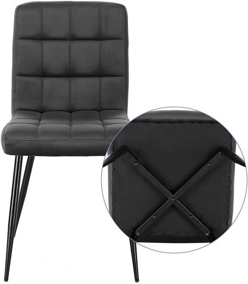 EUGAD Esszimmerstuhl (4 Stück), Polsterstuhl Wohnzimmerstuhl Samtstuhl Sessel mit Rückenlehne, Metallbeine, Sitzfläche aus Samt, Blau Creme, Dunkelgrau, Hellgrau, Rosa 30 EUGAD Esszimmerstuhl (4 Stück), Polsterstuhl Wohnzimmerstuhl Samtstuhl Sessel mit Rückenlehne, Metallbeine, Sitzfläche aus Samt, Blau Creme, Dunkelgrau, Hellgrau, Rosa – Bild 30