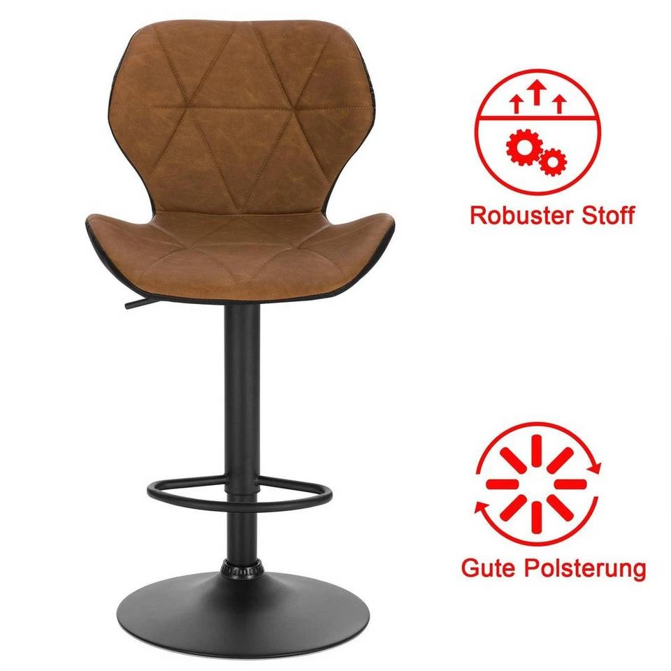 EUGAD Barhocker, 4er-Set mit Rückenlehne aus Kunstleder Metall Braun Anthrazit, Dunkelbraun, Grau 21 EUGAD Barhocker, 4er-Set mit Rückenlehne aus Kunstleder Metall Braun Anthrazit, Dunkelbraun, Grau – Bild 21