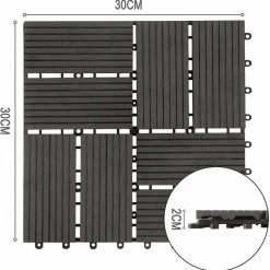 EUGAD WPC-Fliesen, 11 Stück WPC Terrassenfliesen Klickfliesen 30x30cm Hellgrau Anthrazit, Coffee, Dunkelgrau -Eugad Möbel Einkaufen 6a77c968 c40d 5afb 865a 971aba5199bb