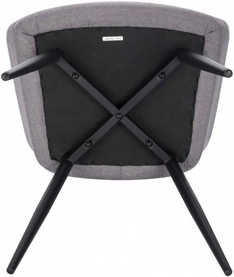 EUGAD Esszimmerstuhl (6 Stück), Wohnzimmerstuhl aus Leinen Polsterstuhl mit Armlehnen und Rückenlehne schwarze Gestell aus Metall Hellgrau Dunkelgrau 7 EUGAD Esszimmerstuhl (6 Stück), Wohnzimmerstuhl aus Leinen Polsterstuhl mit Armlehnen und Rückenlehne schwarze Gestell aus Metall Hellgrau Dunkelgrau – Bild 7