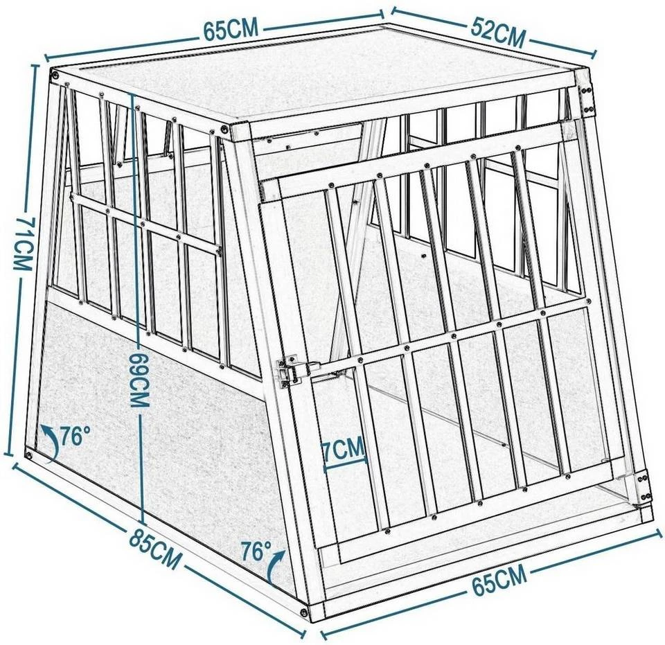 EUGAD Tiertransportbox, Hundetransportbox Alu Hundebox Reisebox Autobox für große Hunde Husky Samojede Weimaraner Border Collie Chow-Chow Shetland Sheepdog 85x65x69 cm Silber Grau 2 EUGAD Tiertransportbox, Hundetransportbox Alu Hundebox Reisebox Autobox für große Hunde Husky Samojede Weimaraner Border Collie Chow-Chow Shetland Sheepdog 85x65x69 cm Silber Grau – Bild 2