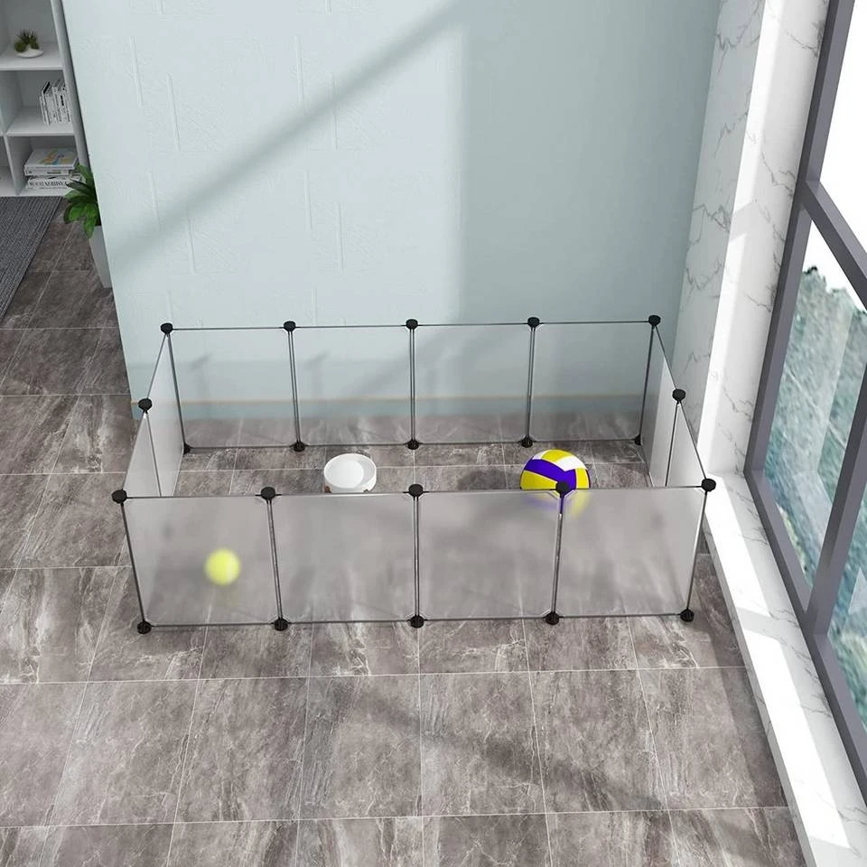 EUGAD Freigehege, Freigehege für Kaninchen Hasen Meerschweinchen Welpenauslauf DIY, 12 Platten 145 x 75 x 46 cm Grau, Schwarz, Transparent, Weiß 19 EUGAD Freigehege, Freigehege für Kaninchen Hasen Meerschweinchen Welpenauslauf DIY, 12 Platten 145 x 75 x 46 cm Grau, Schwarz, Transparent, Weiß – Bild 19