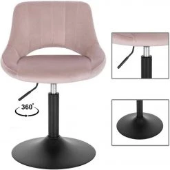 EUGAD Barhocker (4 St), Barstuhl Barsessel Sessel Loungesessel höhenverstellbar Clubsessel Cocktailsessel Drehsessel Samt Sitzhöhe 40–55 cm Schwarz Dunkelgrau, Rosa -Eugad Möbel Einkaufen 6ce7ae17 bacc 4fda a822 6da637c1bf53