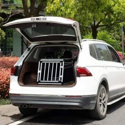 EUGAD Tierreisebox, Hundetransportbox Alu Hundebox Reisebox Autobox für kleine/mittlere Hunde Französische Bulldogge Beagle Terriers Dackel Shiba Inu 69 x 54 x 50 cm L Schwarz -Eugad Möbel Einkaufen 6cf6ced0 104e 53c6 9349 294c55e9bab9