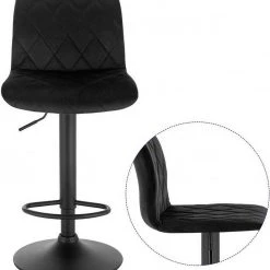 EUGAD Barhocker, 2er-Set Barstühle, Bezug in Samt Schwarz -Eugad Möbel Einkaufen 6d6049c6 3a74 54d8 9b97 dd10c967f52d