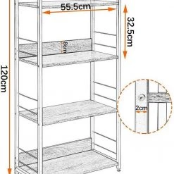 EUGAD Küchenregal, Standregal Metallregal mit 4 Ablagen, Breite 30 cm -Eugad Möbel Einkaufen 6e63e57f 3494 5ecb a0bd 3d6f442e6884