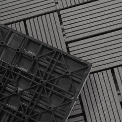 EUGAD WPC-Fliesen, 11 Stück WPC Terrassenfliesen Klickfliesen 30x30cm Hellgrau Anthrazit, Coffee, Dunkelgrau -Eugad Möbel Einkaufen 6ee960a1 4261 56bb b426 1574dd272c77