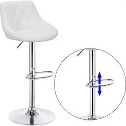 EUGAD Barhocker, 2er-Set Barstühle, höhenverstellbar, 360°drehbar Weiß Bordeaux, Cremewei&szlig;, Grau, Khaki, Rot, Schwarz, Wei&szlig; -Eugad Möbel Einkaufen 703a6f2a 15fc 5798 b9a7 8c2107912936