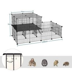 EUGAD Freigehege, Freigehege Kaninchen mit Stauraum Hasen Meerschweinchen Welpenauslauf Laufgitter mit Tür&Treppe DIY Schwarz 30 Platten (35x35cm/Platte) 105 x 70 x 70 cm 13 EUGAD Freigehege, Freigehege Kaninchen mit Stauraum Hasen Meerschweinchen Welpenauslauf Laufgitter mit Tür&Treppe DIY Schwarz 30 Platten (35x35cm/Platte) 105 x 70 x 70 cm -Eugad Möbel Einkaufen 7042f329 91bf 5798 b355 a25d3210317e