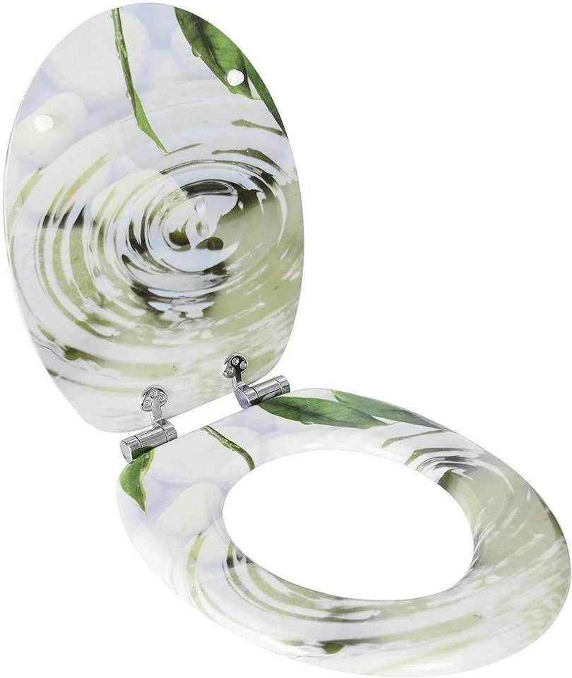 EUGAD WC-Sitz (1-St), Toilettensitz, WC Sitz mit Absenkautomatik, MDF, Holz, Softclose Scharnier Grüne Blätter, Holzfarbe, Lilie, Seestern, Seestern Am Strand, Seestern Sonnenuntergang, Stone, Lila Blume und Stones 4 EUGAD WC-Sitz (1-St), Toilettensitz, WC Sitz mit Absenkautomatik, MDF, Holz, Softclose Scharnier Grüne Blätter, Holzfarbe, Lilie, Seestern, Seestern Am Strand, Seestern Sonnenuntergang, Stone, Lila Blume und Stones – Bild 4