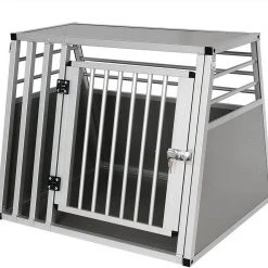 EUGAD Tiertransportbox, Hundetransportbox Alu Hundebox Reisebox Autobox für große Hunde Husky Samojede Weimaraner Border Collie Chow-Chow Shetland Sheepdog 80 x 65 x 65 cm XL Silber -Eugad Möbel Einkaufen 71a85555 f862 5f3f b3a7 a690c138d333
