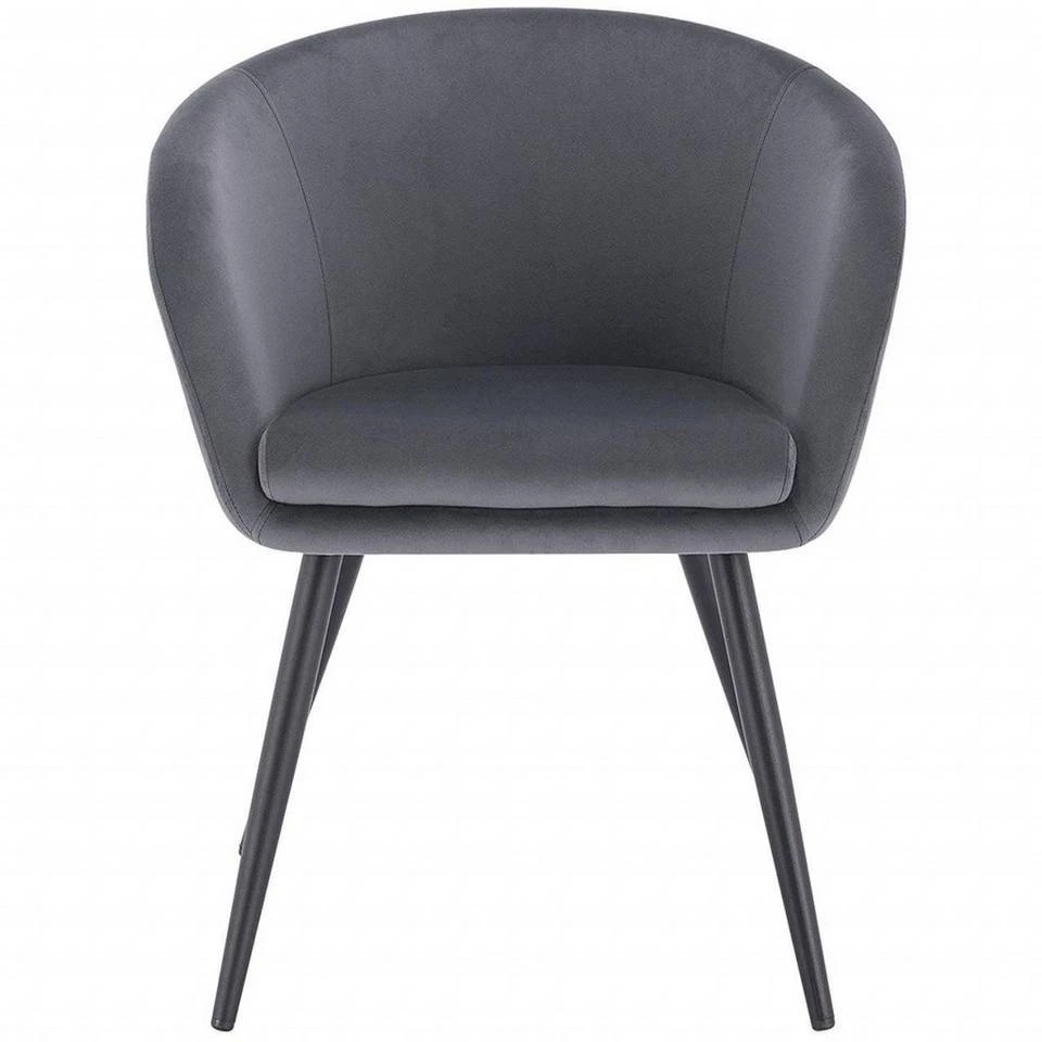 EUGAD Esszimmerstuhl, mit Armlehne, Retro Design, Samt, Metall Dunkelgrau Hellgrau, Schwarz 4 EUGAD Esszimmerstuhl, mit Armlehne, Retro Design, Samt, Metall Dunkelgrau Hellgrau, Schwarz – Bild 4