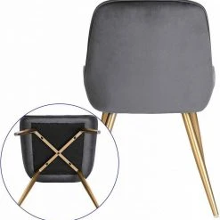 EUGAD Esszimmerstuhl, 4 Stücke Retro Küchenstuhl Sitzfläche aus Samt mit Metallbeine Dunkelgrün Bordeaux, Dunkelgrau, Dunkelgr&uuml;n, Hellgrau, Rosa, Schwarz -Eugad Möbel Einkaufen 72817d3e 9d5a 517a a01f 78e251aac00e