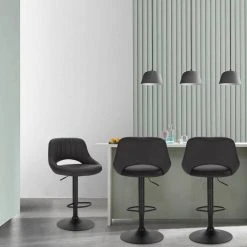 EUGAD Barhocker (2 St), 2er-Set 360° drehbar stufenlos höhenverstellbar mit Rückenlehne aus Kunstleder und Stahl Dunkelbraun Anthrazit, Grau -Eugad Möbel Einkaufen 7355a79f b420 512b 91ab 602979f82b2a