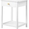 EUGAD Nachttisch, Nachtkommode Sofatisch Kaffeetisch Beistelltisch Nachtschrank für Wohnzimmer Schlafzimmer mit Schublade mit Ablage aus MDF Weiß