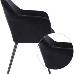 EUGAD Polsterstuhl (1 Stück), Küchenstuhl Samt Stuhl Sessel mit Armlehne, Metallbeine, für Esszimmer Wohnzimmer, Schwarz Dunkelgrau 59 EUGAD Polsterstuhl (1 Stück), Küchenstuhl Samt Stuhl Sessel mit Armlehne, Metallbeine, für Esszimmer Wohnzimmer, Schwarz Dunkelgrau -Eugad Möbel Einkaufen 73c5a783 8525 49ef b6c7 1fd1513eeb9c