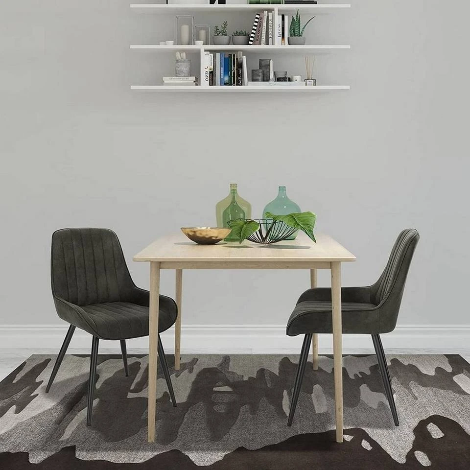 EUGAD Esszimmerstuhl, Polsterstuhl 2er-Set,Sitzfläche aus Stoffbezug Anthrazit, Dunkelbraun, Dunkelgrau 2 EUGAD Esszimmerstuhl, Polsterstuhl 2er-Set,Sitzfläche aus Stoffbezug Anthrazit, Dunkelbraun, Dunkelgrau – Bild 2