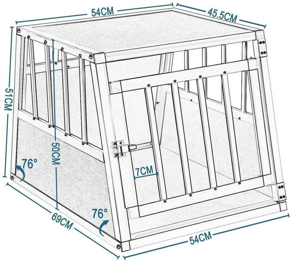 EUGAD Tiertransportbox, Hundetransportbox Alu Hundebox Reisebox Autobox für kleine/mittlere Hunde Französische Bulldogge Beagle Terriers Dackel Shiba Inu 69 x 54 x 50 cm L 2 EUGAD Tiertransportbox, Hundetransportbox Alu Hundebox Reisebox Autobox für kleine/mittlere Hunde Französische Bulldogge Beagle Terriers Dackel Shiba Inu 69 x 54 x 50 cm L – Bild 2
