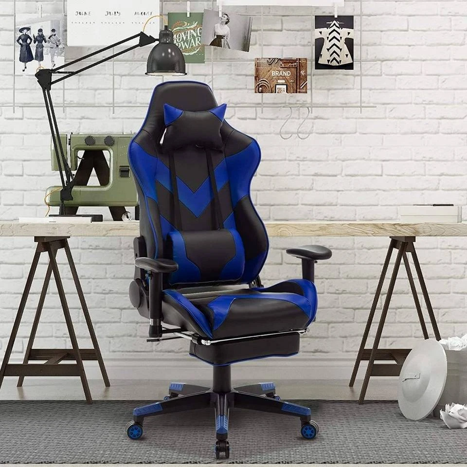 EUGAD Gaming Chair, Bürostuhl, Gaming Stuhl, Kunstleder, mit einstellbaren Armlehnen Rot Blau, Schwarz, Weiß 11 EUGAD Gaming Chair, Bürostuhl, Gaming Stuhl, Kunstleder, mit einstellbaren Armlehnen Rot Blau, Schwarz, Weiß – Bild 11