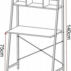 EUGAD Schreibtisch, Bürotisch Computertisch Arbeitstisch PC Tisch mit Ablage Holz Stal Holz Vintage+schwarz Hell Eiche+schwarz -Eugad Möbel Einkaufen 75433b1e a763 5cfd 98e4 d762f563b91e