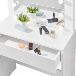 EUGAD Schminktisch, Frisiertisch 10 LED-Lampen mit Schubladen 80x40cm Schwarz Weiß 25 EUGAD Schminktisch, Frisiertisch 10 LED-Lampen mit Schubladen 80x40cm Schwarz Weiß -Eugad Möbel Einkaufen 75554d27 0efd 56ad bc07 0cb419c5190e