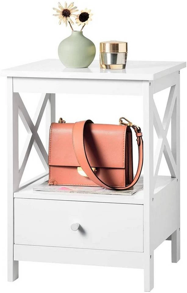 EUGAD Nachttisch, 2er-Set Beistelltisch Nachtschrank Nachtkommode Sofatisch aus MDF mit Schublade und Ablage für Schlafzimmer oder Wohnzimmer Weiß 8 EUGAD Nachttisch, 2er-Set Beistelltisch Nachtschrank Nachtkommode Sofatisch aus MDF mit Schublade und Ablage für Schlafzimmer oder Wohnzimmer Weiß – Bild 8