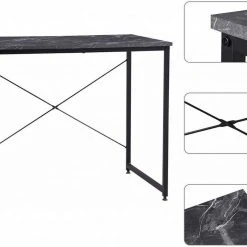 EUGAD Schreibtisch, Computertisch Esstisch Holz Stahl 80x60x70 cm Holz Vintage+schwarz Hell Eiche+schwarz, Hell Eiche+wei&szlig;, Marmor+schwarz -Eugad Möbel Einkaufen 77a9ef9b 1279 5dda bb35 754db9773348