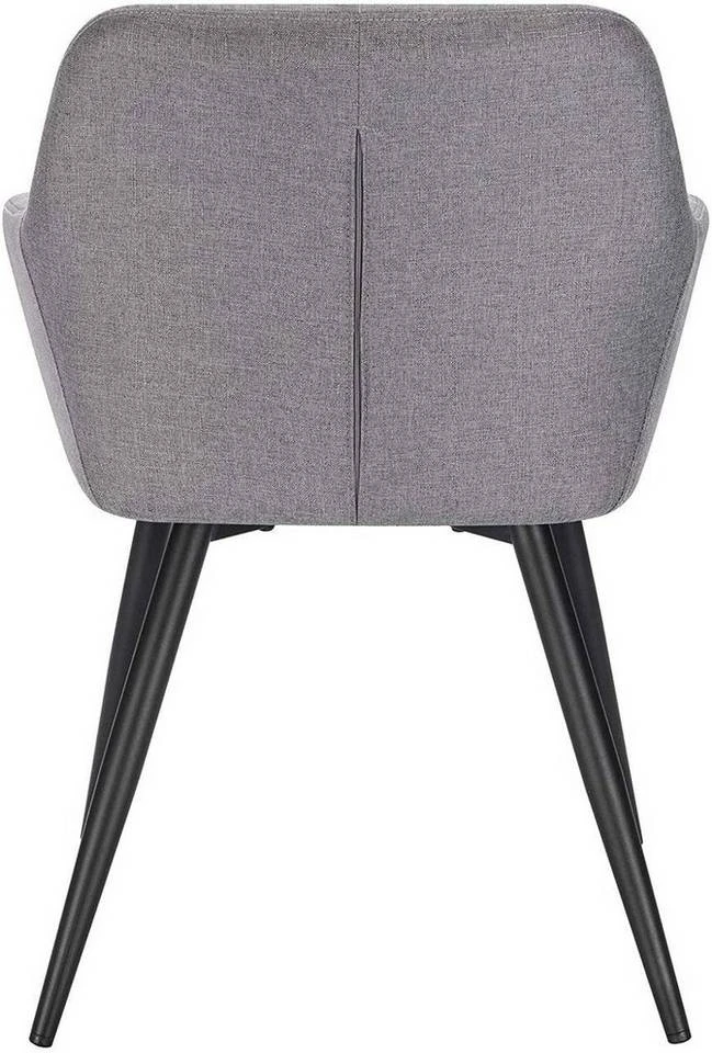 EUGAD Esszimmerstuhl (1 Stück), Wohnzimmerstuhl aus Leinen Polsterstuhl mit Armlehnen und Rückenlehne schwarze Gestell aus Metall Hellgrau Dunkelgrau 6 EUGAD Esszimmerstuhl (1 Stück), Wohnzimmerstuhl aus Leinen Polsterstuhl mit Armlehnen und Rückenlehne schwarze Gestell aus Metall Hellgrau Dunkelgrau – Bild 6