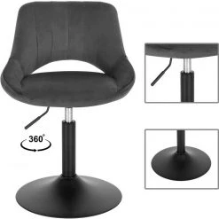 EUGAD Barhocker (4 St), Barstuhl Barsessel Sessel Loungesessel höhenverstellbar Clubsessel Cocktailsessel Drehsessel Samt Sitzhöhe 40–55 cm Schwarz Dunkelgrau, Rosa -Eugad Möbel Einkaufen 78735e11 f2b5 4bba 8643 39b9ae33fe66
