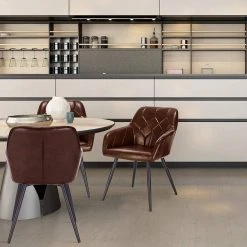 EUGAD Esszimmerstuhl, 6er-Set Esszimmerstuhl aus Kunstleder Metallbeine Schwarz Dunkelbraun 25 EUGAD Esszimmerstuhl, 6er-Set Esszimmerstuhl aus Kunstleder Metallbeine Schwarz Dunkelbraun -Eugad Möbel Einkaufen 787462df 7612 4c08 bd4c 072525ad7cca