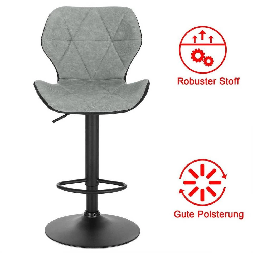 EUGAD Barhocker, 4er-Set mit Rückenlehne aus Kunstleder Metall Braun Anthrazit, Dunkelbraun, Grau 13 EUGAD Barhocker, 4er-Set mit Rückenlehne aus Kunstleder Metall Braun Anthrazit, Dunkelbraun, Grau – Bild 13