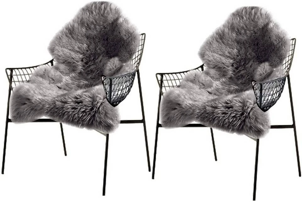 Teppich, EUGAD, 2er-Set Faux Lammfell Kunstfell Bettvorleger 60x90cm Hellgrau 1 Teppich, EUGAD, 2er-Set Faux Lammfell Kunstfell Bettvorleger 60x90cm Hellgrau