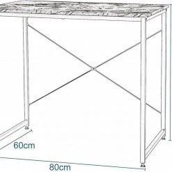 EUGAD Schreibtisch, Computertisch Esstisch Holz Stahl 80x60x70 cm Holz Vintage+schwarz Hell Eiche+schwarz, Hell Eiche+wei&szlig;, Marmor+schwarz -Eugad Möbel Einkaufen 799d60da 4b18 54ca 8446 1b45a36e77fb