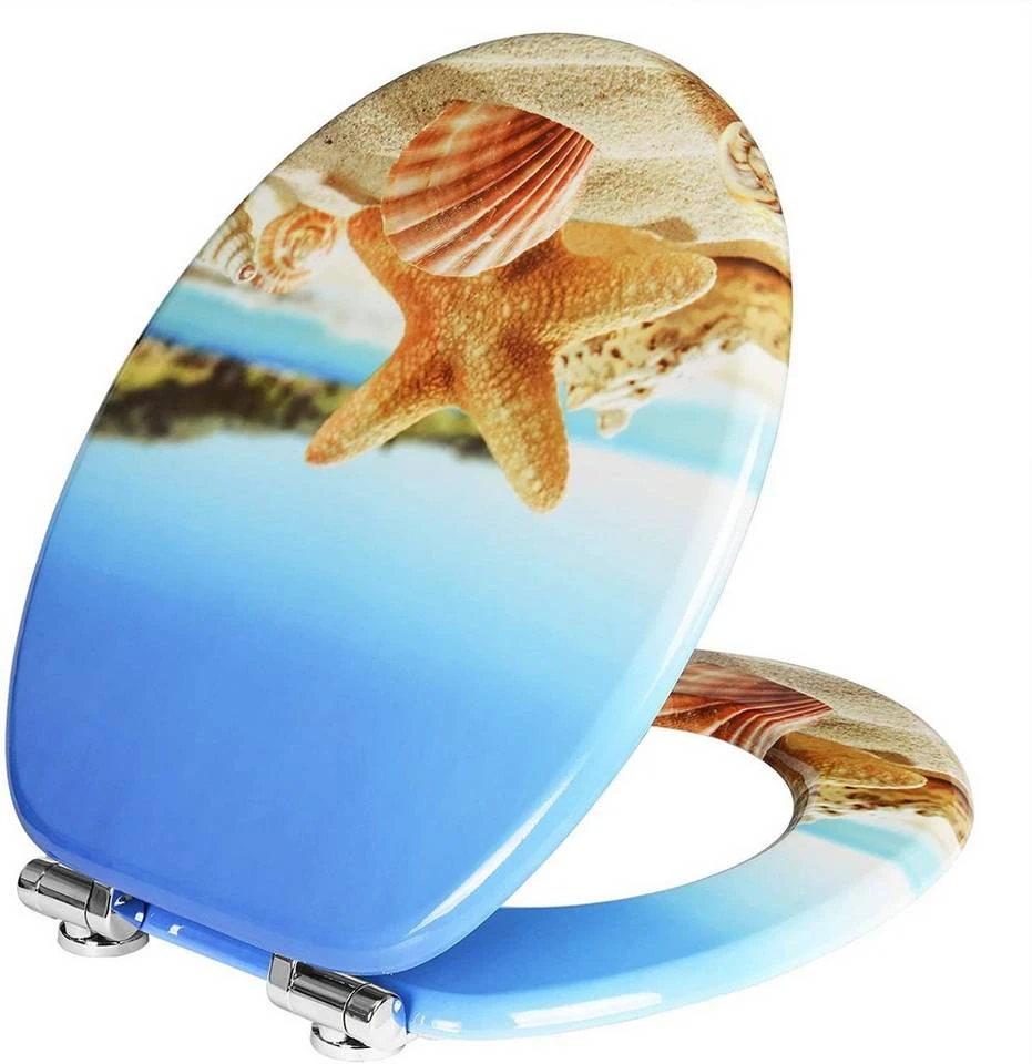 EUGAD WC-Sitz (1-St), Toilettensitz, WC Sitz mit Absenkautomatik, MDF, Holz, Softclose Scharnier Grüne Blätter, Holzfarbe, Lilie, Seestern, Seestern Am Strand, Seestern Sonnenuntergang, Stone, Lila Blume und Stones 43 EUGAD WC-Sitz (1-St), Toilettensitz, WC Sitz mit Absenkautomatik, MDF, Holz, Softclose Scharnier Grüne Blätter, Holzfarbe, Lilie, Seestern, Seestern Am Strand, Seestern Sonnenuntergang, Stone, Lila Blume und Stones – Bild 43