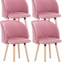 EUGAD Esszimmerstuhl (4 Stück), 4er-Set Esszimmerstuhl Küchenstuhl Samt Massivholz Cremeweiß Cremeweiß, Rosa -Eugad Möbel Einkaufen 7a77b55f 9b27 595f b9fc 67c8c4f5f092