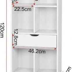 EUGAD Bücherregal, Bücherschrank Raumteiler mit Schublade, mit Fußbeine, 6 Fächer, Weiß 9 EUGAD Bücherregal, Bücherschrank Raumteiler mit Schublade, mit Fußbeine, 6 Fächer, Weiß -Eugad Möbel Einkaufen 7b0517a7 b6d7 5ada a653 7cea33fff006