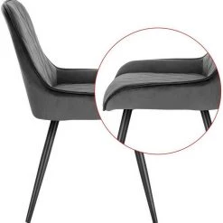 EUGAD Esszimmerstuhl (2 Stück), Polsterstuhl Küchenstuhl Wohnzimmerstuhl mit Rückenlehne, Sitzfläche aus Samt, Retrostuhl mit Metallbeine für Esszimmer Wohnzimmer, Schwarz Dunkelgrau, Dunkelgrün 40 EUGAD Esszimmerstuhl (2 Stück), Polsterstuhl Küchenstuhl Wohnzimmerstuhl mit Rückenlehne, Sitzfläche aus Samt, Retrostuhl mit Metallbeine für Esszimmer Wohnzimmer, Schwarz Dunkelgrau, Dunkelgrün -Eugad Möbel Einkaufen 7b0a6140 ad04 5c03 96ed be9e6f0fb829